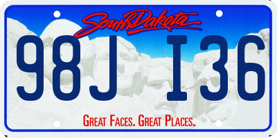 SD license plate 98JI36