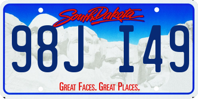 SD license plate 98JI49