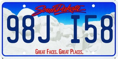 SD license plate 98JI58