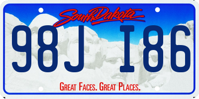 SD license plate 98JI86