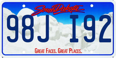 SD license plate 98JI92