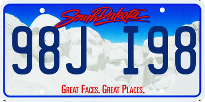SD license plate 98JI98