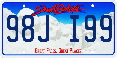SD license plate 98JI99