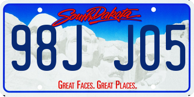 SD license plate 98JJ05