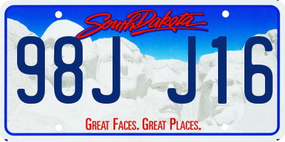 SD license plate 98JJ16