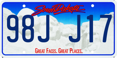 SD license plate 98JJ17