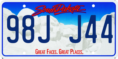 SD license plate 98JJ44