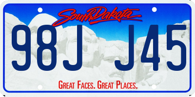 SD license plate 98JJ45