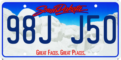SD license plate 98JJ50
