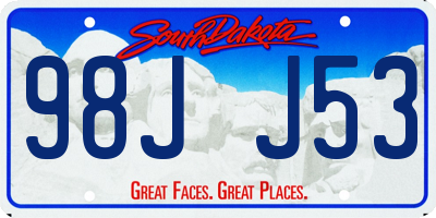SD license plate 98JJ53