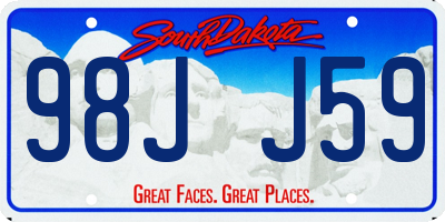 SD license plate 98JJ59
