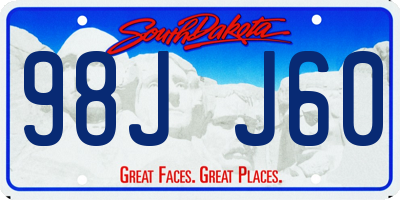 SD license plate 98JJ60