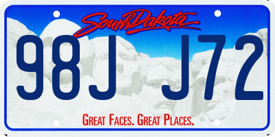 SD license plate 98JJ72
