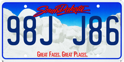 SD license plate 98JJ86