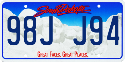 SD license plate 98JJ94