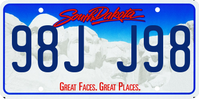 SD license plate 98JJ98
