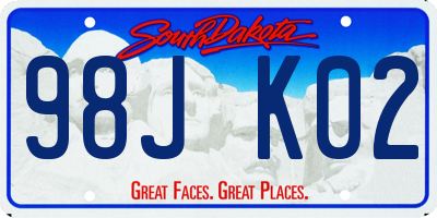 SD license plate 98JK02