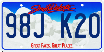 SD license plate 98JK20