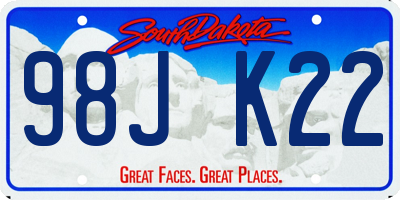 SD license plate 98JK22