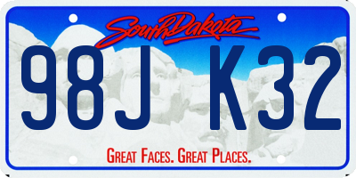 SD license plate 98JK32