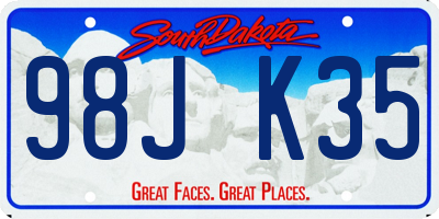 SD license plate 98JK35