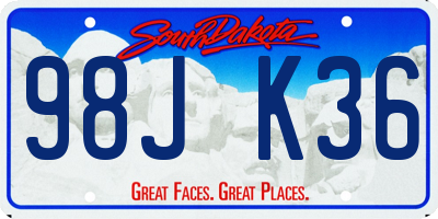 SD license plate 98JK36
