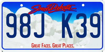 SD license plate 98JK39