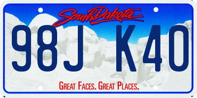 SD license plate 98JK40