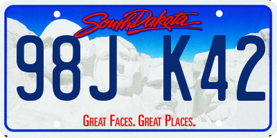 SD license plate 98JK42