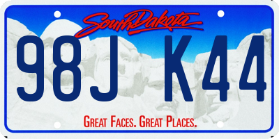 SD license plate 98JK44