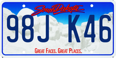 SD license plate 98JK46
