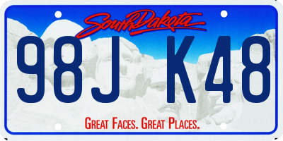 SD license plate 98JK48