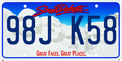 SD license plate 98JK58