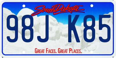 SD license plate 98JK85