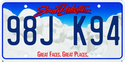 SD license plate 98JK94