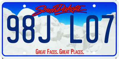 SD license plate 98JL07