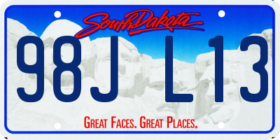 SD license plate 98JL13