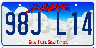 SD license plate 98JL14