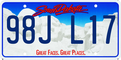 SD license plate 98JL17