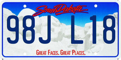 SD license plate 98JL18