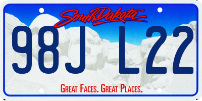 SD license plate 98JL22