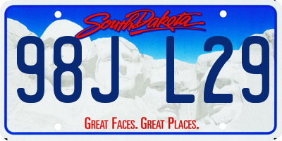 SD license plate 98JL29
