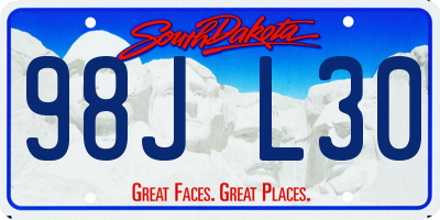 SD license plate 98JL30
