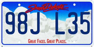 SD license plate 98JL35