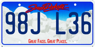 SD license plate 98JL36