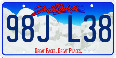 SD license plate 98JL38