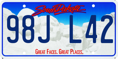 SD license plate 98JL42