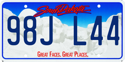 SD license plate 98JL44