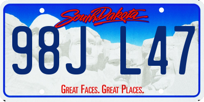 SD license plate 98JL47