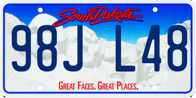 SD license plate 98JL48